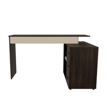 Escritorio en L Up, Nogal y Toquilla, cuenta con un amplio especio de trabajo