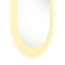 Espejo Curvo Oviedo, Gris, con Luz Led y Botón Touch