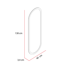 Espejo Curvo Oviedo, Gris, con Luz Led y Botón Touch