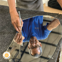 Espejo Ovalle, Circular con Diseño en Sandblasting