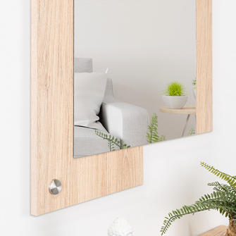 Espejo Rectangular Paduk, Color Madera Clara