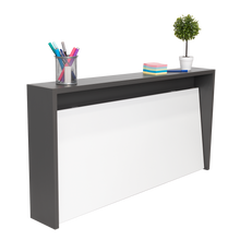 Escritorio Colgante Frello, Plata Oscuro y Blanco, con Espacio Para Artículos de Estudio