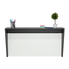 Escritorio Colgante Frello, Plata Oscuro y Blanco, con Espacio Para Artículos de Estudio