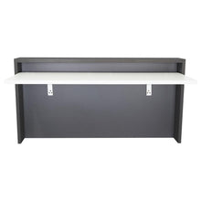 Escritorio Colgante Frello, Plata Oscuro y Blanco, con Espacio Para Artículos de Estudio