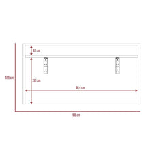 Escritorio Colgante Congo, Plata Oscuro y Blanco, con Espacio Para Artículos de Estudio