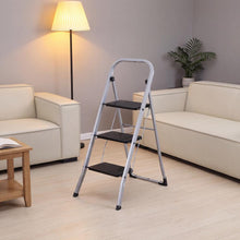 Escalera Tubular Luminas, Gris y Negro, Plagable de 3 Niveles
