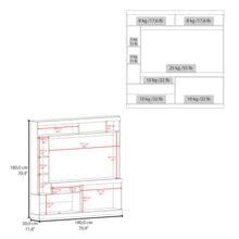 Mesa Para Tv Roy, Café Claro y Blanco, con Espacio Para Televisor de 50 Pulgadas