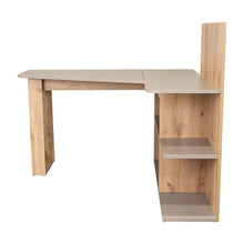 Escritorio En L Andalucia, Café Claro y Cocoa, con Variedad de Entrepaños