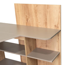 Escritorio En L Andalucia, Café Claro y Cocoa, con Variedad de Entrepaños