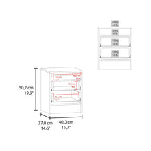 Mesa de Noche Douglas, Kronos Azul, Con Dos Cajones, Espacio Para Libros Y Objetos Decorativos