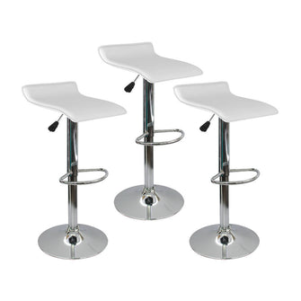 Kit por 3 Silla Tapizada Lisa Tipo Bar - Blanca
