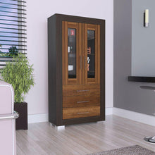 Mueble Multiusos Yakam, Cobre y Wengue, con Gran Capacidad de Almacenamiennto