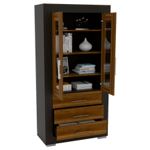 Mueble Multiusos Yakam, Cobre y Wengue, con Gran Capacidad de Almacenamiennto