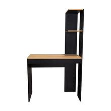 Escritorio Delph, Fresno Europeo y Wengue, con espacio derecho para ubicar objetos decorativos