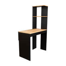 Escritorio Delph, Fresno Europeo y Wengue, con espacio derecho para ubicar objetos decorativos