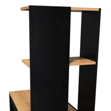 Escritorio Delph, Fresno Europeo y Wengue, con espacio derecho para ubicar objetos decorativos