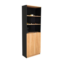 Biblioteca Home, Wengue y Fresno Europeo, con Cinco Entrepaños y Dos puertas