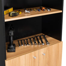 Biblioteca Home, Wengue y Fresno Europeo, con Cinco Entrepaños y Dos puertas