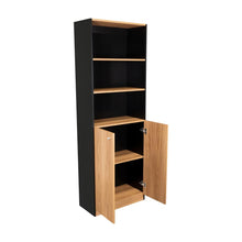 Biblioteca Home, Wengue y Fresno Europeo, con Cinco Entrepaños y Dos puertas