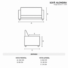 Sofá Alondra Tela, Color Gris