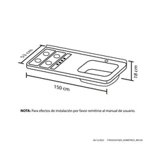 Mesón Haceb 1.50 metros pozuelo derecho gas natural con encendido eléctrico