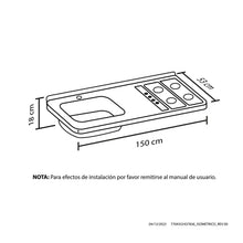 Mesón Haceb 1.50 metros pozuelo izquierdo gas natural con encendido eléctrico Haceb