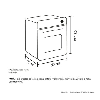 Horno a gas propano Casia 60 cm negro Haceb