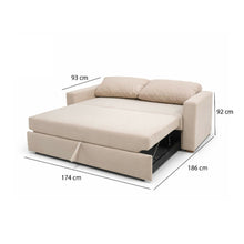 Sala Sofá Cama 92x 174x93cm + Puff + Mesa de Centro Beige