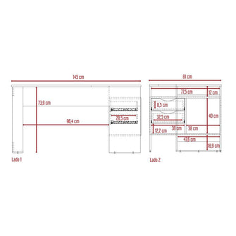 Combo para Sala, Noah, Incluye Biblioteca, Escritorio y Mesa para TV - VIRTUAL MUEBLES