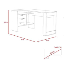 Escritorio Noah, Macadamia y Blanco Vainilla, con Un Cajón y Dos Entrepaños