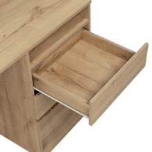 Escritorio Venus, Café Claro, con Dos Cajones Multiusos y Un Cajón Archivador Adicional