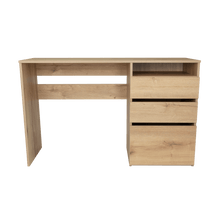 Escritorio Venus, Café Claro, con Dos Cajones Multiusos y Un Cajón Archivador Adicional