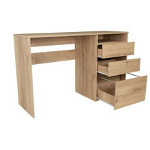 Escritorio Venus, Café Claro, con Dos Cajones Multiusos y Un Cajón Archivador Adicional