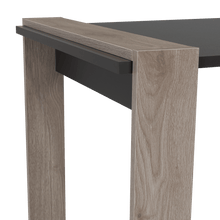 Escritorio Cosmo, Humo y Plata Oscuro, con Dos Cajones Multiusos y Un Cajón Archivador Adicional