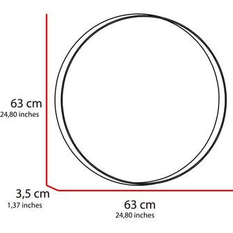 Espejo Circular Aron, Negro, con Marco En Estructura Metálica