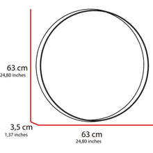 Espejo Circular Aron, Negro, con Marco En Estructura Metálica X2 Unidades