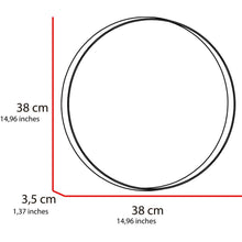 Espejo Circular Bela, Negro, con Marco En Estructura Metálica