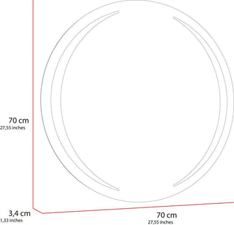 Espejo Circular Oliver, Gris, con Luz Led