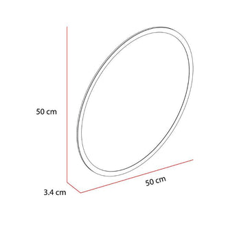 Espejo Circular Venezia, Gris, con Luz Led