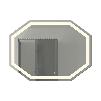 Espejo Hexagonal Mizu, Gris, con Luz Led y Botón Touch