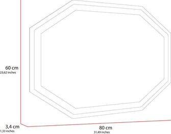 Espejo Hexagonal Mizu, Gris, con Luz Led