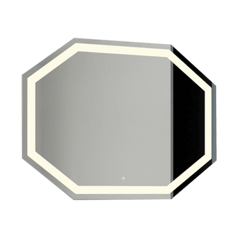 Espejo Hexagonal Mizu, Gris, con Luz Led y Botón Touch