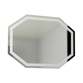 Espejo Hexagonal Mizu, Gris, con Luz Led