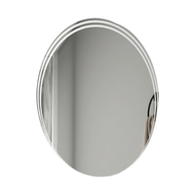 Espejo Ovalado Zahara, Gris, con Líneas Curvas En Samdblasting