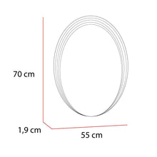 Espejo Ovalado Zahara, Gris, con Líneas Curvas En Samdblasting