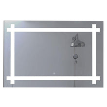 Espejo Rectangular Broni, Gris, con Luz Led y Botón Touch