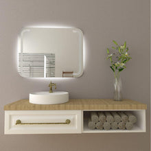 Espejo Rectangular Brown, Gris, con Luz Led y Botón Touch