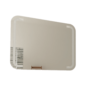 Espejo Rectangular Brown, Gris, con Luz Led