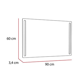 Espejo Rectangular Broni, Gris, con Luz Led