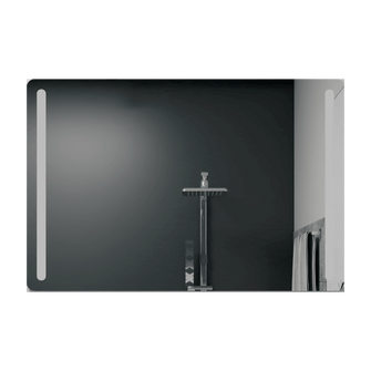 Espejo Rectangular Broni, Gris, con Luz Led